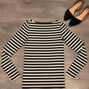 Gap Striped Boat Neck Long Sleeve Top